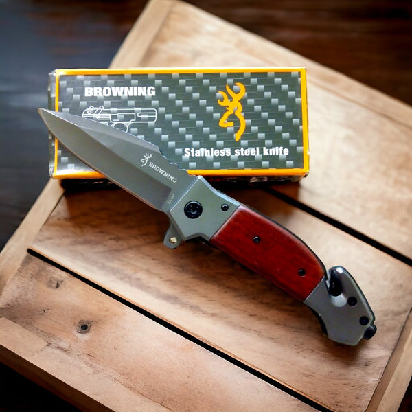 Browning DA167 Wooden Handle Folding Knife