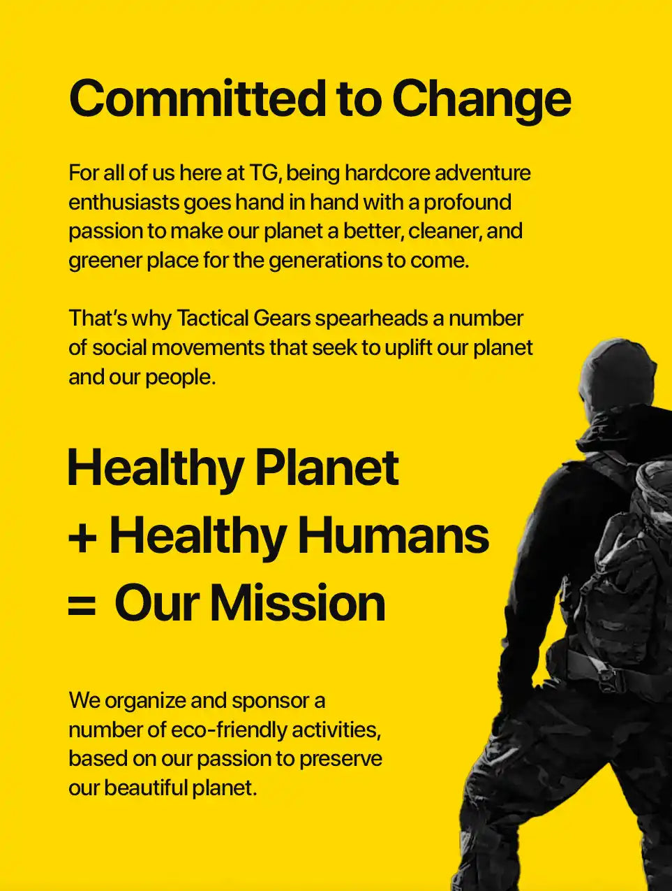A commitment to change for a healthier planet and humans.