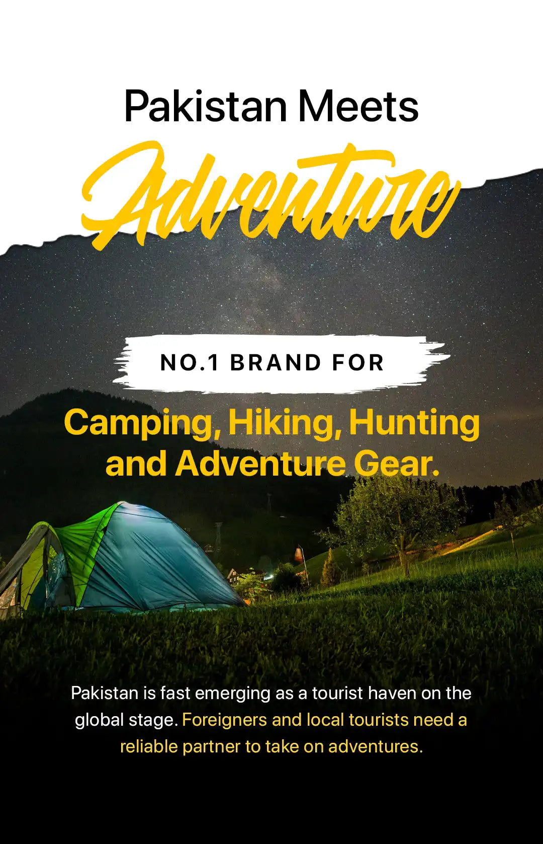 A green and blue camping tent.