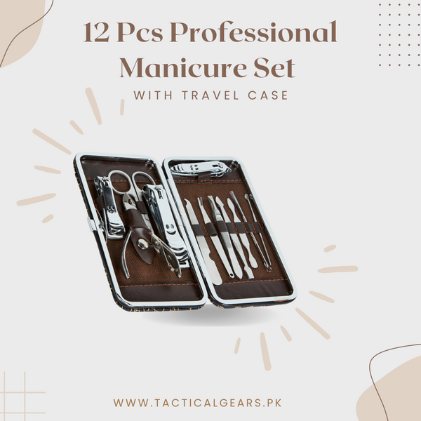 12 Pcs Professional Manicure Set with Travel Case