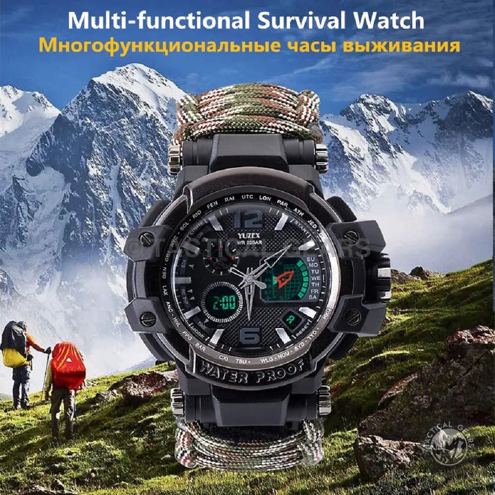 Tactical G3 Paracord Survival Watch Camo Black – TacticalGears.pk