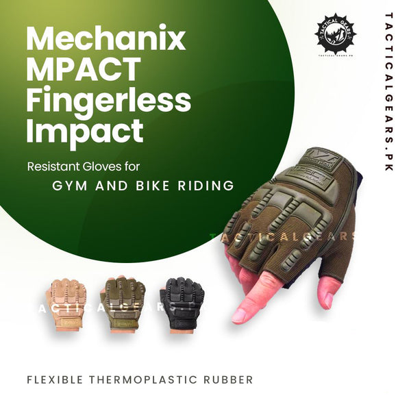 Mechanix MPACT Fingerless Impact-Resistant Gloves for Gym and Bike Riding