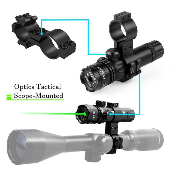 Green Laser Sight With 2 Adjustable Mounts-Black