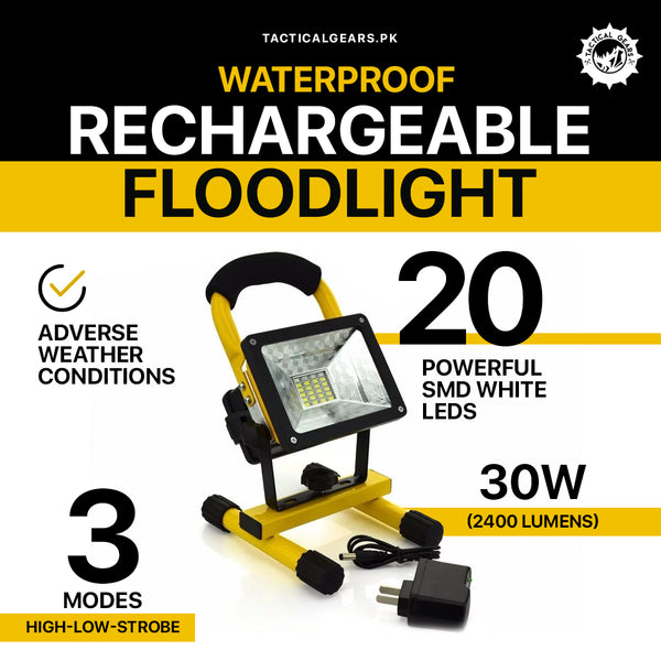 Waterproof Rechargeable Floodlight 30W