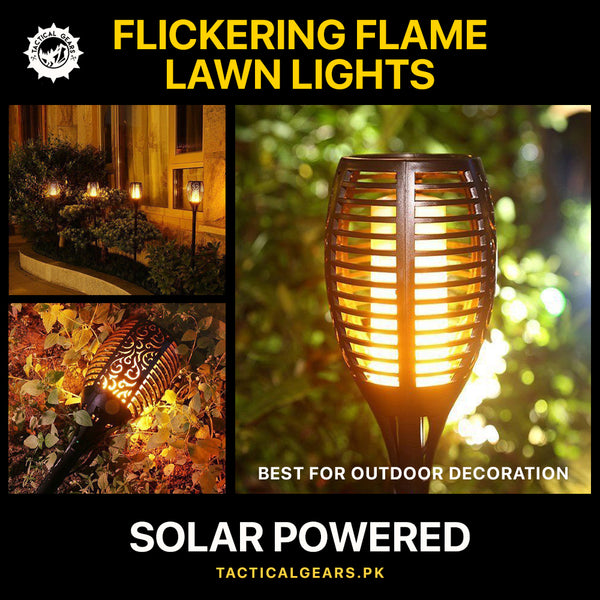 Solar Powered Flickering Flame Lawn Lights for Outdoor Decoration