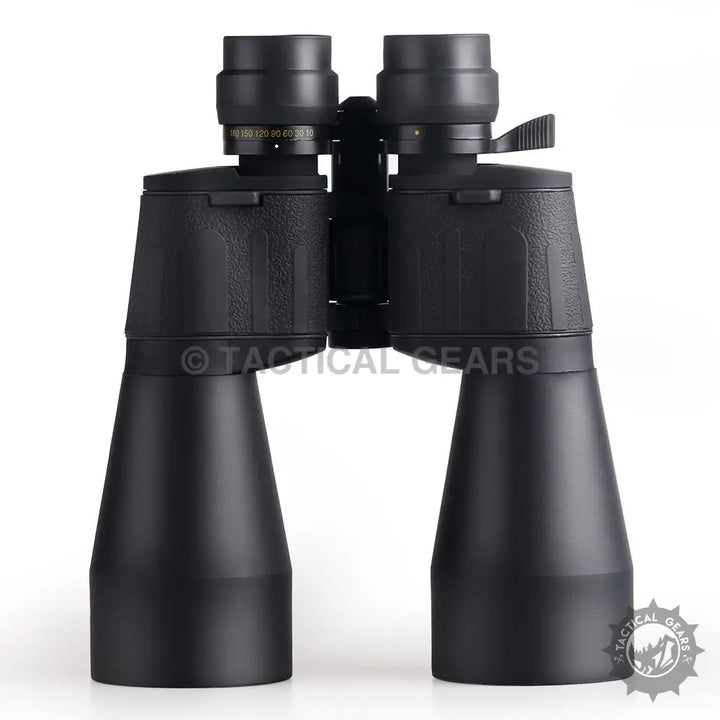 Black Bushnell 10-90x80 HD zooming binoculars with adjustable eyepieces for clear viewing