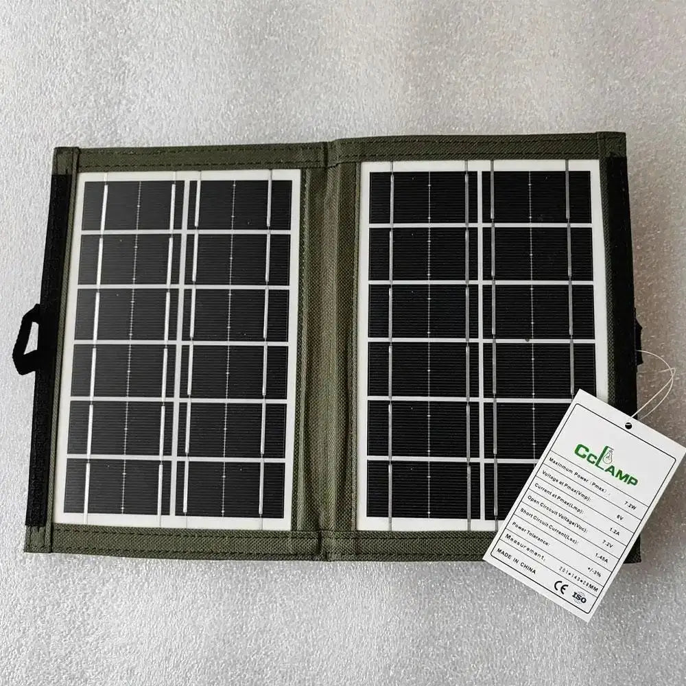 Foldable portable solar panels charger with two arrays for outdoor power supply