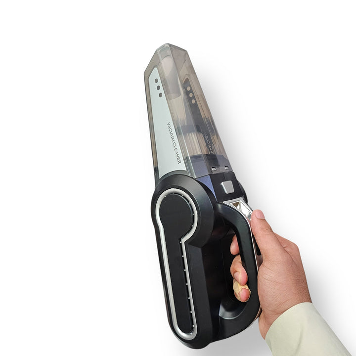 Handheld vacuum cleaner with 120W Air Compressor for car cleaning and quick debris removal