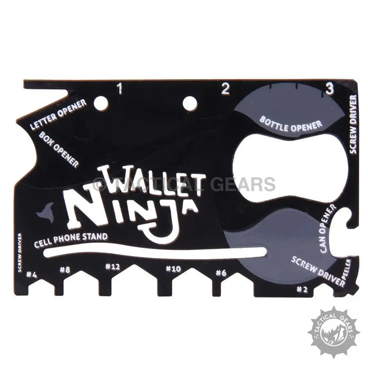 Black Multi-Tool Credit Card in Wallet Ninja 18-in-1 Ninja Wallet Tool