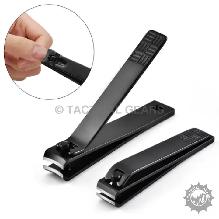 Black stainless steel nail clipper set from Nailed IT Complete Manicure Kit for nail grooming