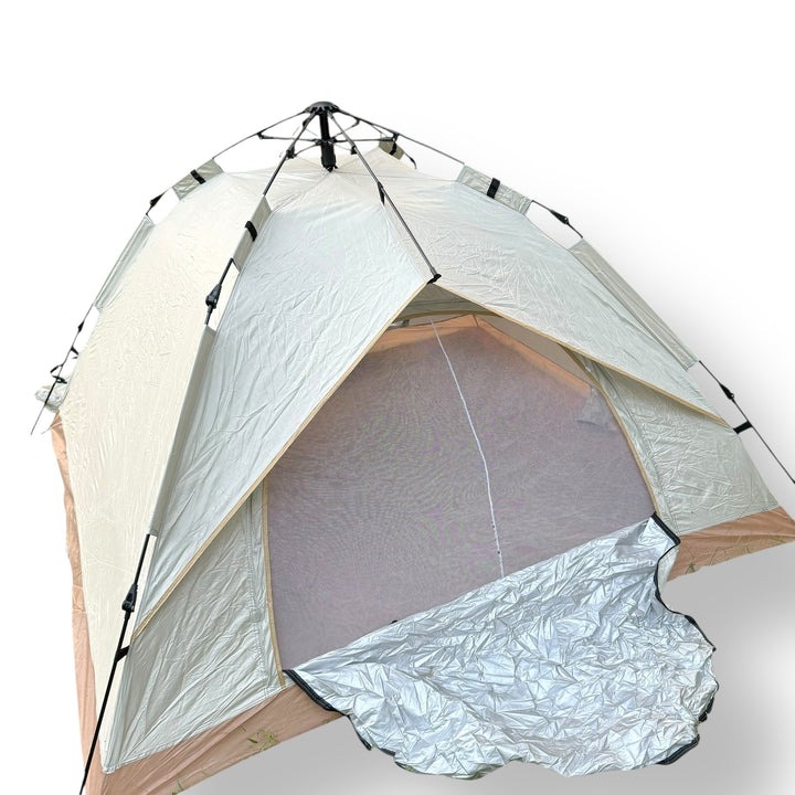 Partially open lightweight 2 Person Automatic Camping Tent with mesh interior