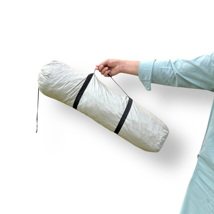 Lightweight sleeping bag in grey compression sack for 2 Person Automatic Camping Tent