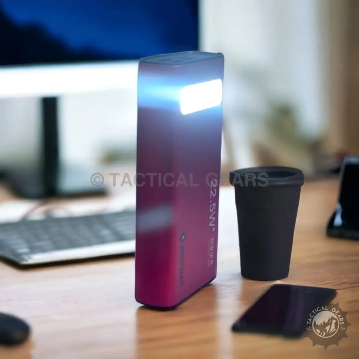 Portable 20000mAh Fast Charging Power Bank with LED Light and Dual USB Ports