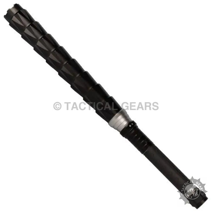 Black telescopic baton with textured grip and pointed end for 22 Inch Bouncer Stun Gun with Flashlight