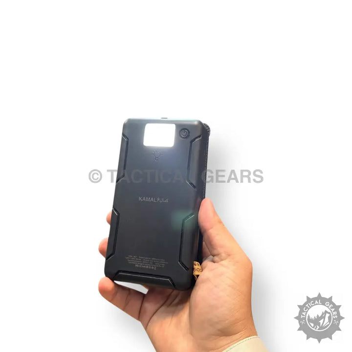 Black rugged 26800mAh Solar Power Bank with LED light and wireless charging feature