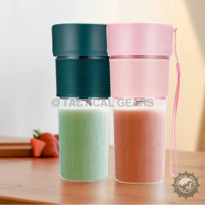 Smart Portable Blender with two colorful portable blenders filled with smoothies