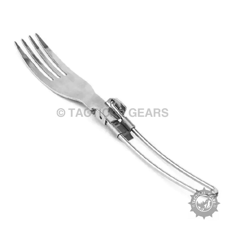 Collapsible stainless steel camping fork with wire handle from 3Pcs Camping Hiking Picnic Foldable Cutlery Set