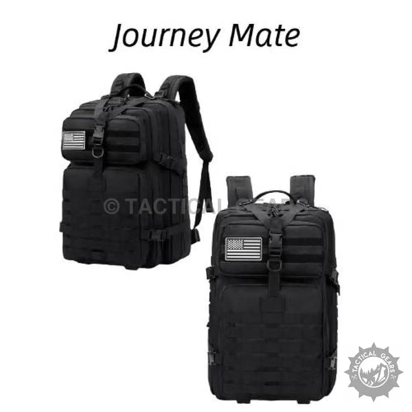 Black tactical assault pack with American flag patch, 40l large capacity military tactical backpack