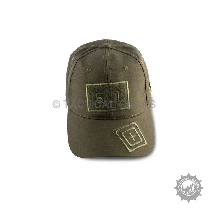 Olive green tactical baseball cap with hook-and-loop patches, ideal for camo style outdoor wear