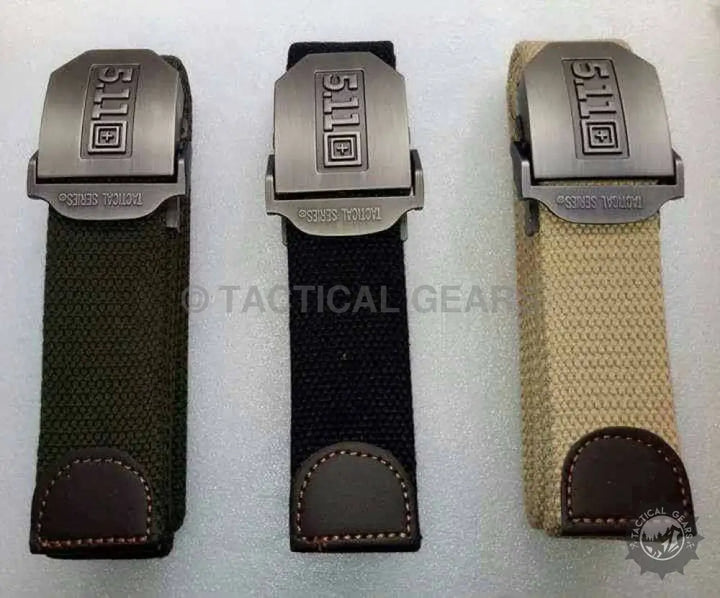 Three Canvas Belts with Durable Metal Buckles for 5.11 Tactical Belt Collection