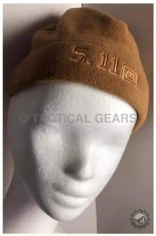 Tan fleece tactical woolen cap with 511 embroidery, perfect for tactical woolen use