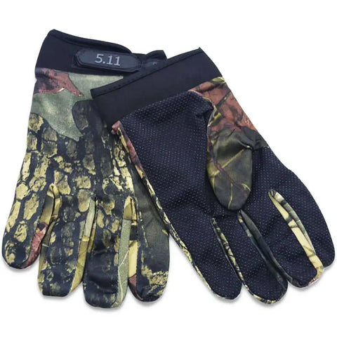 Camouflage tactical gloves with textured palms for shooting gym and anti-skid grip