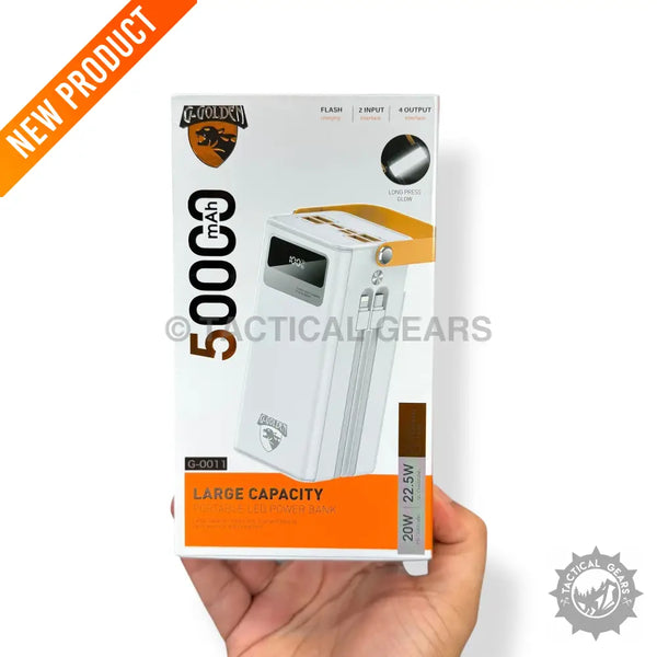 White 50000mAh 20W PD Fast Power Bank with fast power bank charging capability