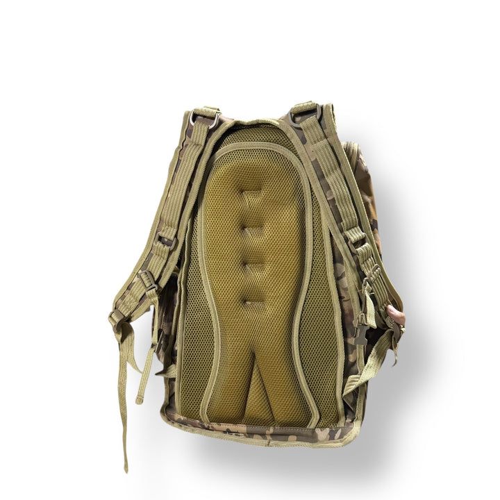 50L waterproof camouflage tactical backpack with padded mesh back and shoulder straps