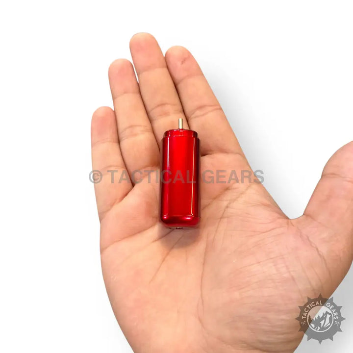 Red anodized aluminum motor for hobby RC applications on 850mAh Mini Power Bank