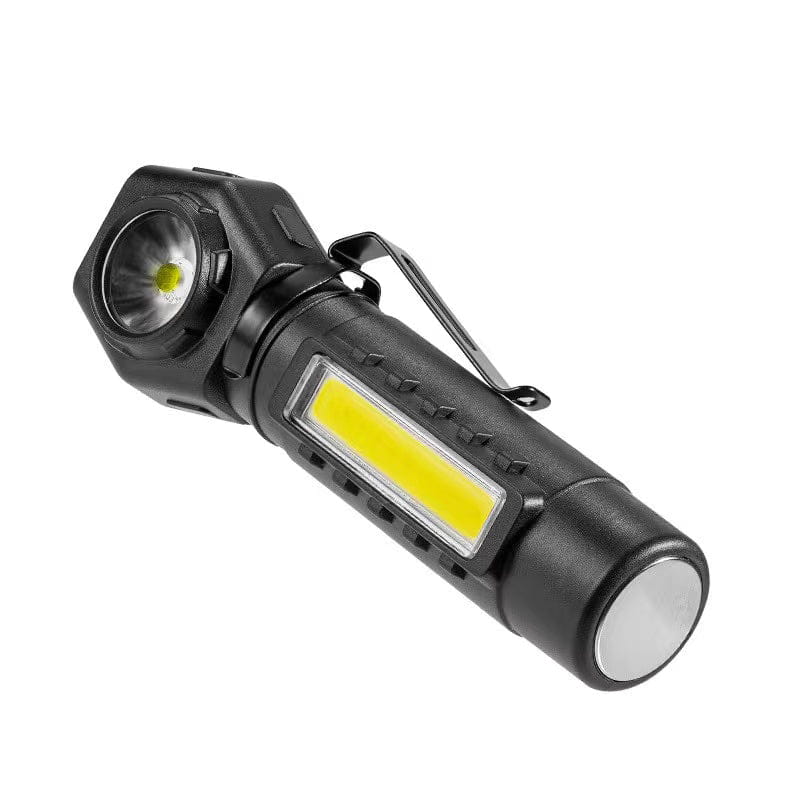 Black L-shaped LED headlamp with side COB light, pocket clip, magnetic base KX-212 flashlight