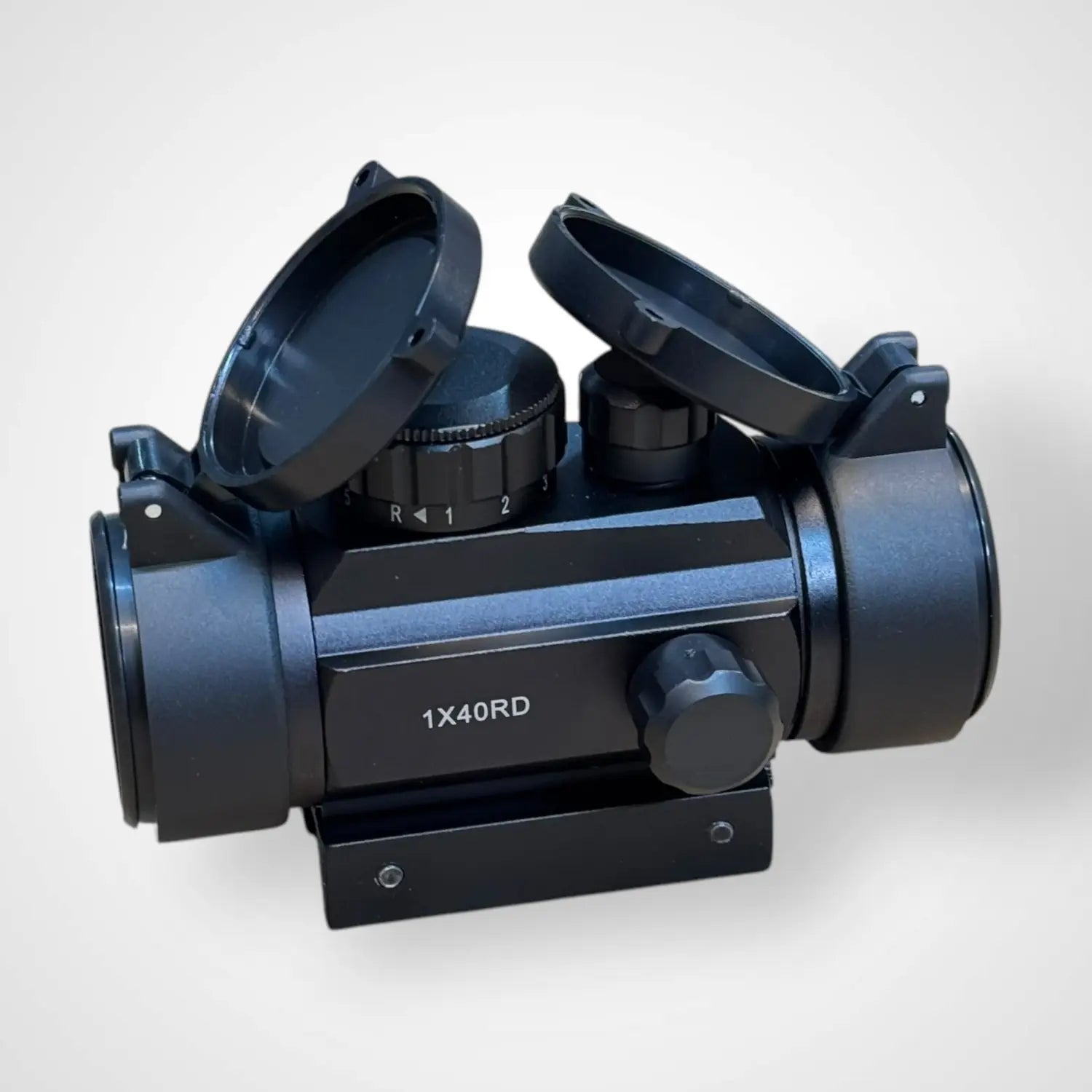 Black 1x40RD Red Green Dot Reflex Sight with Flip-Up Lens Covers for accurate targeting
