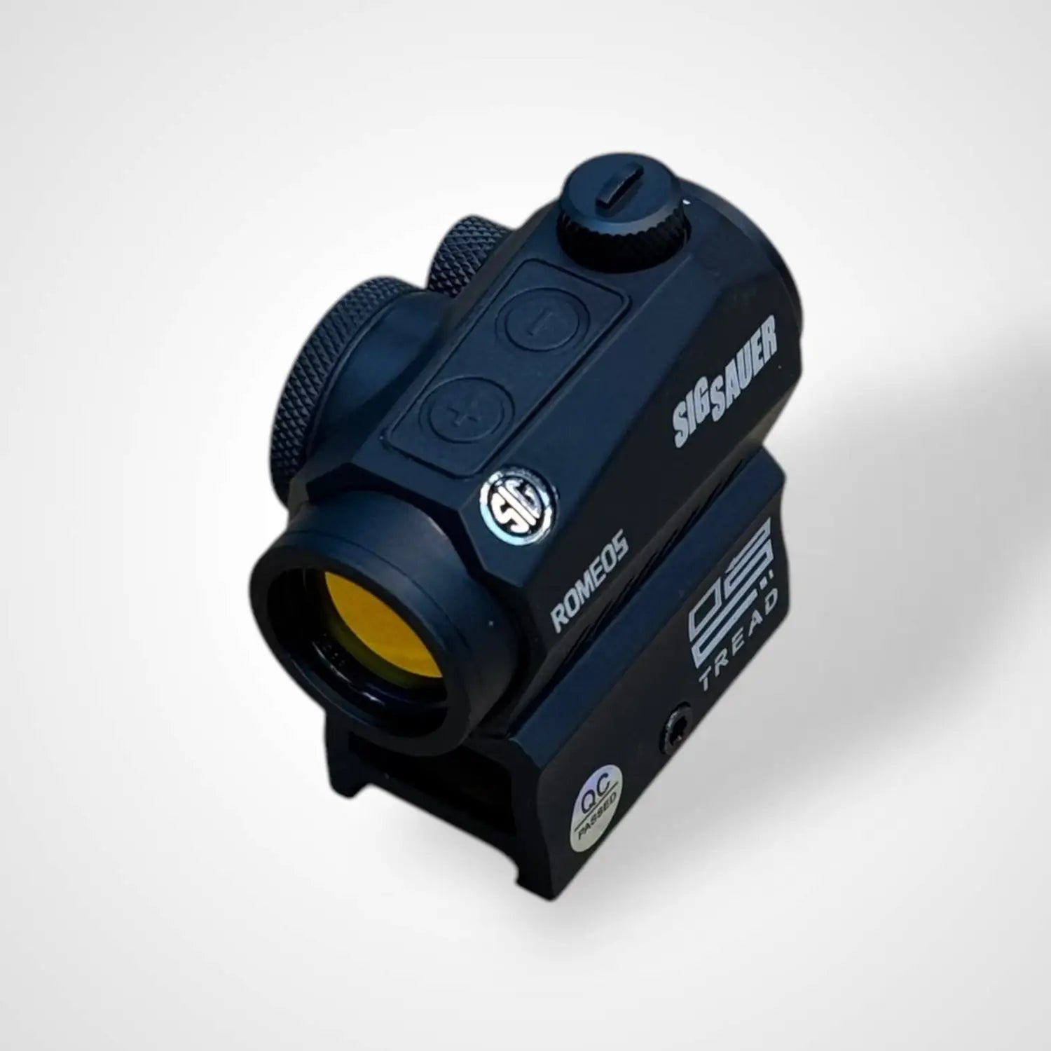 Black Sig Sauer Romeo5 red dot sight for precise aiming and quick target acquisition