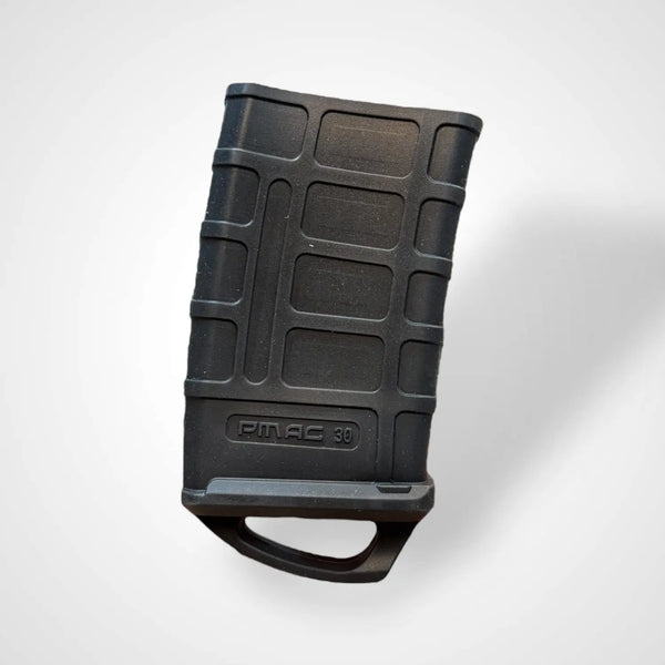 Black Polymer Magazine with Rubber Magpul Assist and Tactical Assist Rubber pull loop