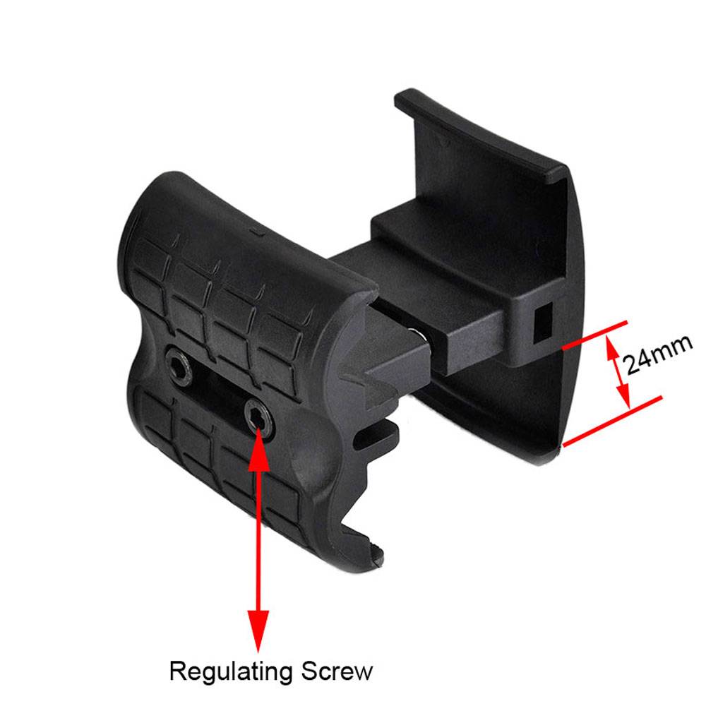 Black adjustable rifle bipod with regulating screws for Ergonomic AK47 Magazine Coupler