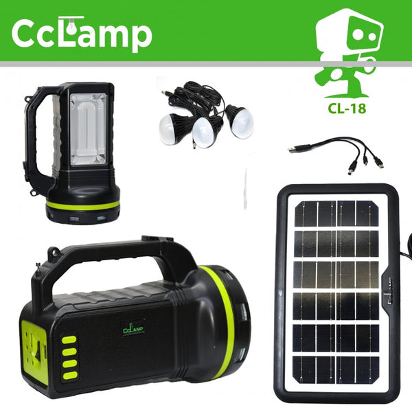 CcLamp 10W Camping Emergency Solar Lightning System With 3 Bulbs Set (CL-18)