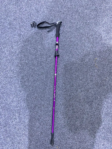 Purple trekking pole with black handle and wrist strap for Bubuda Hiking Stick outdoor use