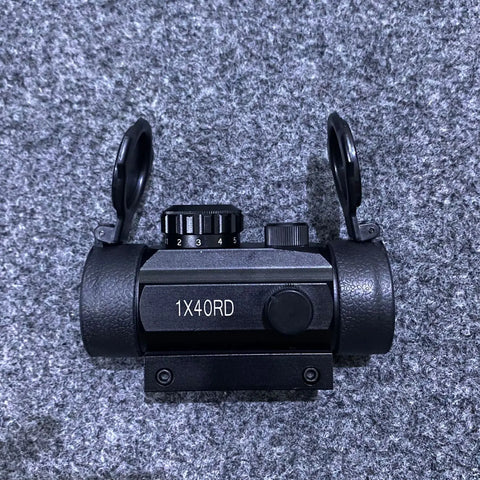 Black 1x40 Red Dot Sight with Flip-Up Lens Covers and Red and Green Reticles