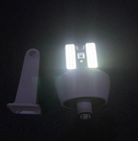 Brightly illuminated LED light bulb with mounting bracket for Solar Motion Security Light with Remote Control