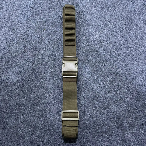 Olive drab shotgun cartridge belt with quick-release buckle for tactical shotgun shells