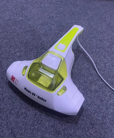 White and Lime Green Handheld UV Anti Mite Vacuum Cleaner for Effective Mite Removal