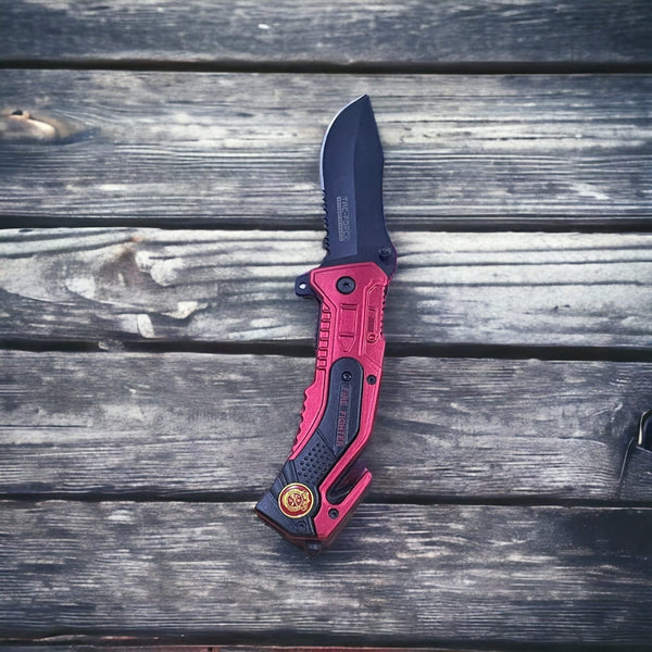 Metallic Red Folding Pocket Knife