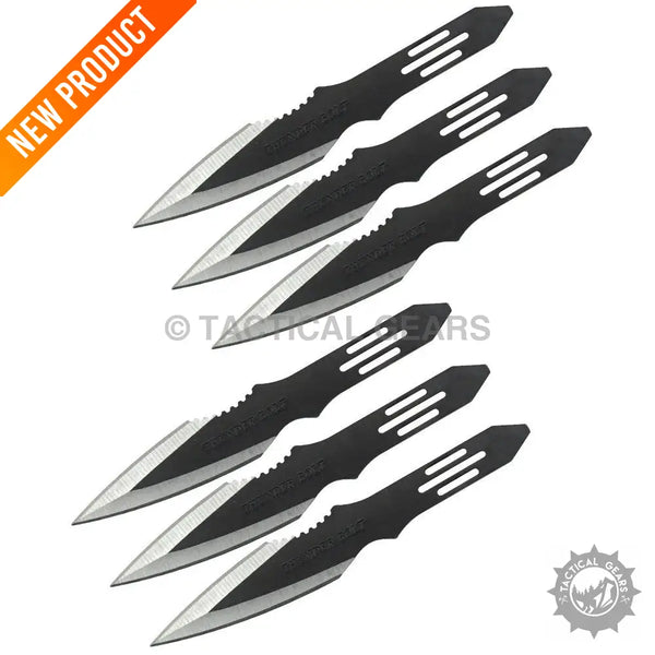 Aeroblades 6 Pc Set Throwing Knives with stainless steel blades and protective pouch