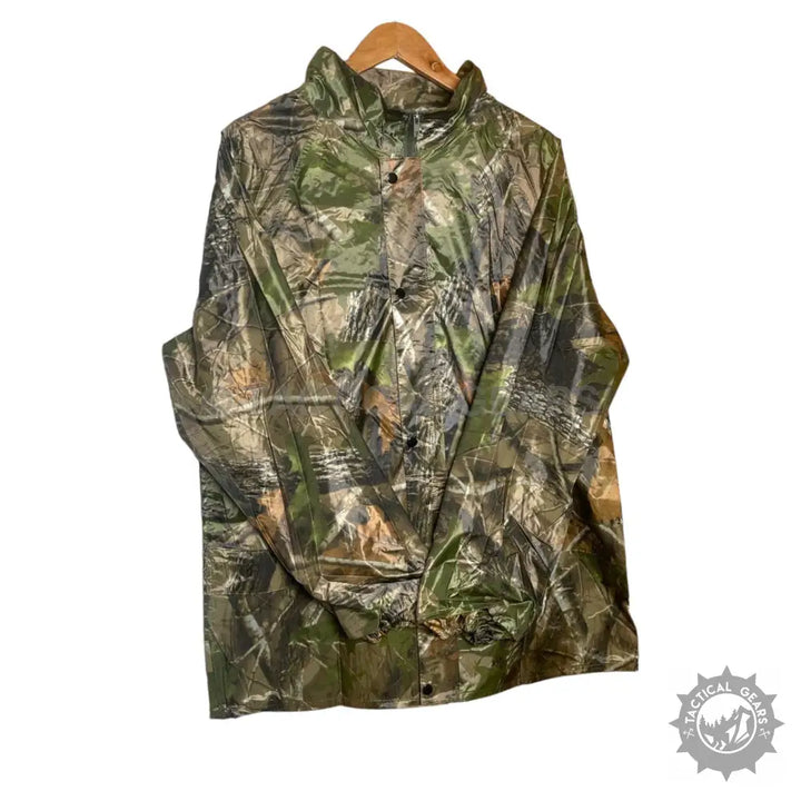 Camouflage long-sleeved tactical hunting jacket from All Purpose Men’s Camo Rain Suit