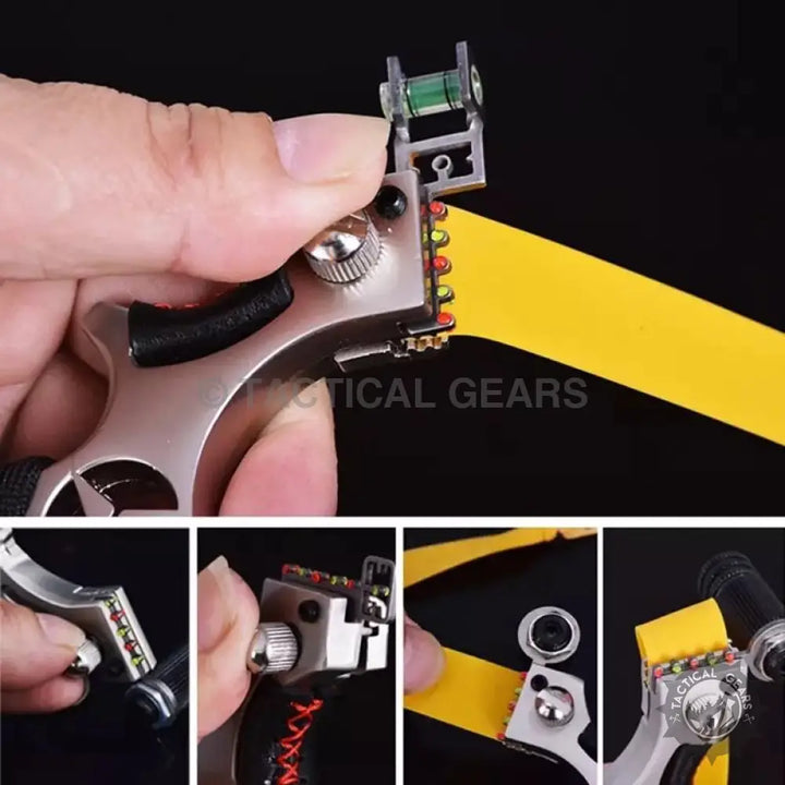 Alloy Slingshot with Laser Light and Spirit Level for Precise Target Shooting