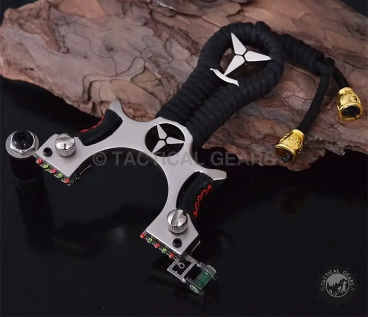 Alloy Slingshot with Laser Light and Ninja Star Design for Target Shooting