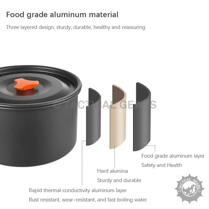 Three-layered food-grade aluminum frying pan with hard alumina for durability and heat