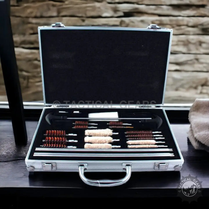 Universal Cleaning Kit with aluminum case, cal brush, cleaning mop for gun maintenance