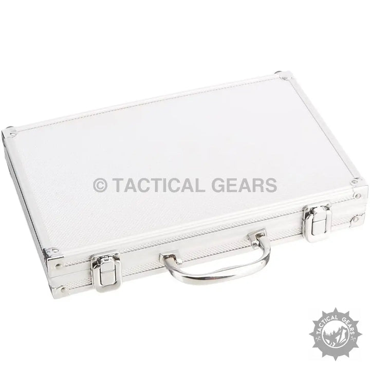 Silver aluminum briefcase for Universal Cleaning Kit with cal brush and cleaning mop