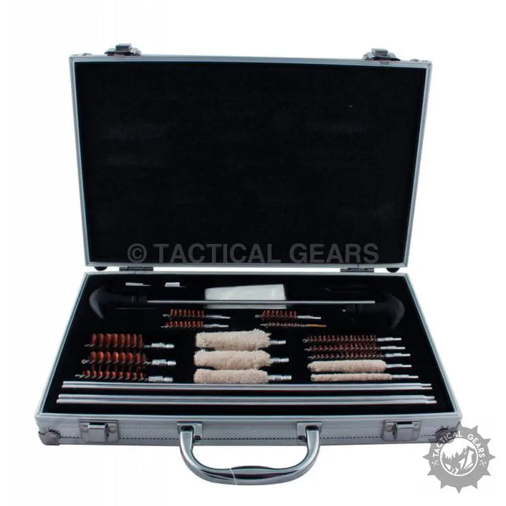 Universal Cleaning Kit with aluminum case, cal brush, and cleaning mop for gun maintenance