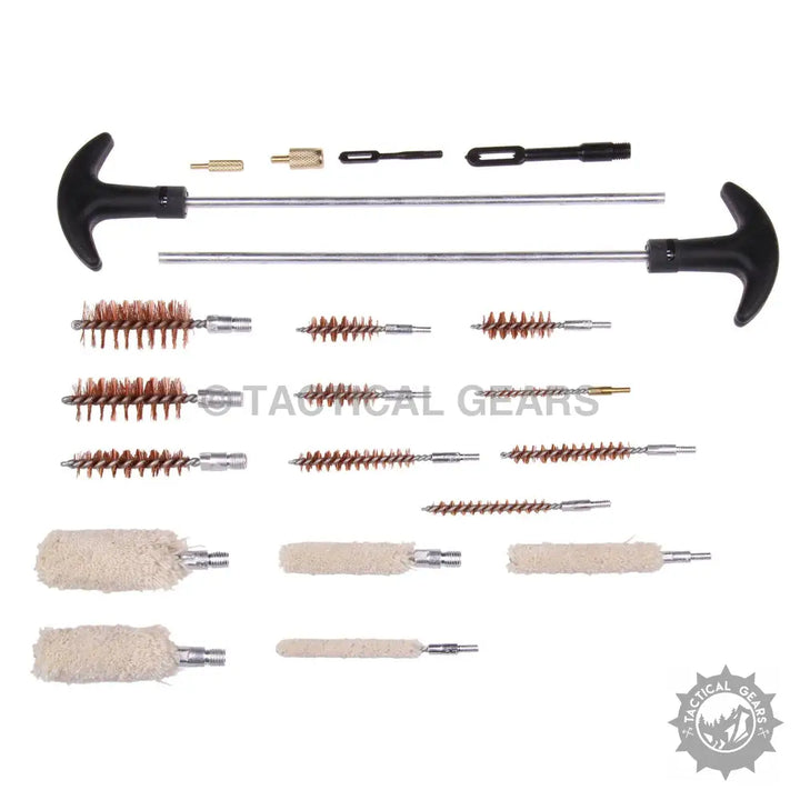 Universal Cleaning Kit with brushes, jags, cleaning mop, and cal brush for gun cleaning